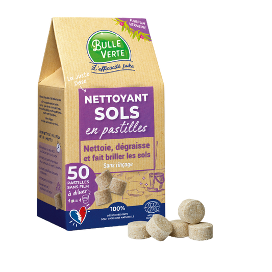 Bulle Verte -- Nettoyant sols en pastille à diluer - 50 pastilles