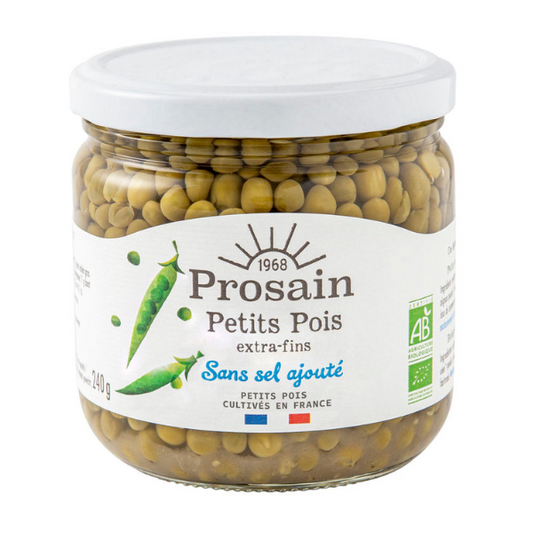 Prosain -- Petits pois extra-fins bio et sans sel ajouté - 345 g