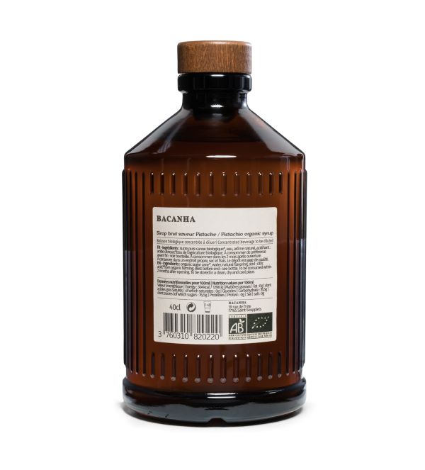 Bacanha -- Sirop pistache brut bio - 400 ml