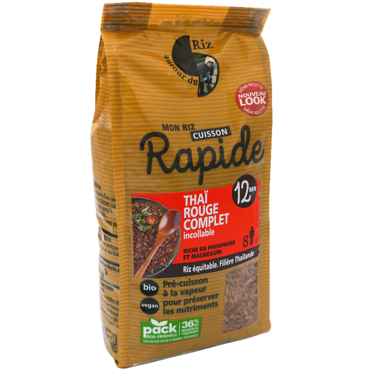 Autour Du Riz -- Riz thaï rouge bio cuisson 12min équitable (origine Thaïlande) - 500 g